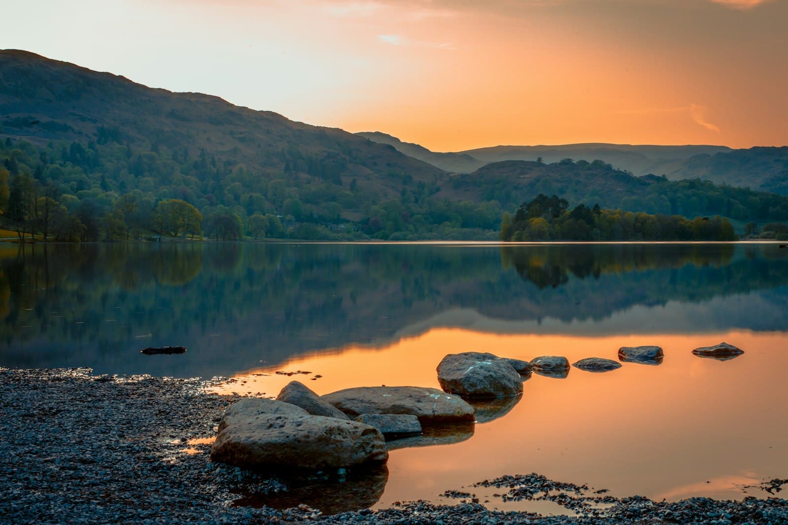 Skim stones at a lake or river